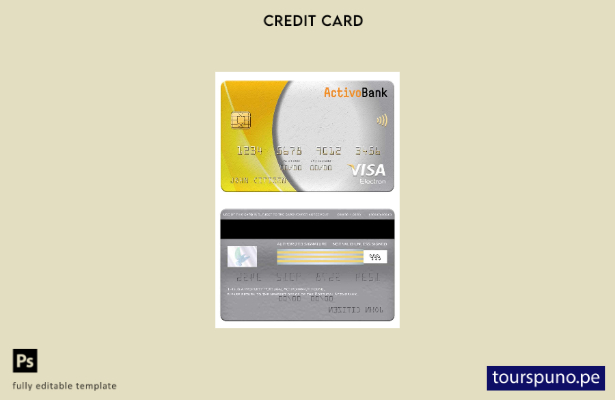 listo para imprimir plantilla de tarjeta electrónica visa Portugal Activobank